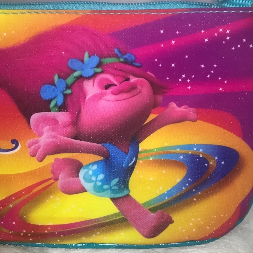 Trolls Purse Hair We Go! Crossbody Bag aqua blue with pink